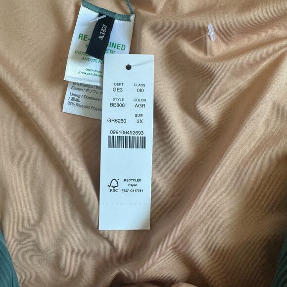 J. Crew NWT Ribbed High-Rise Cheeky Plus Teal Bikini Bottom Size 3X - Picture 3 of 6